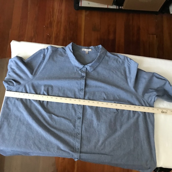 WOMAN WITHIN Cotton Denim Button Down Shirt Long Sleeve Women’s Plus Size 4X - Picture 7 of 14